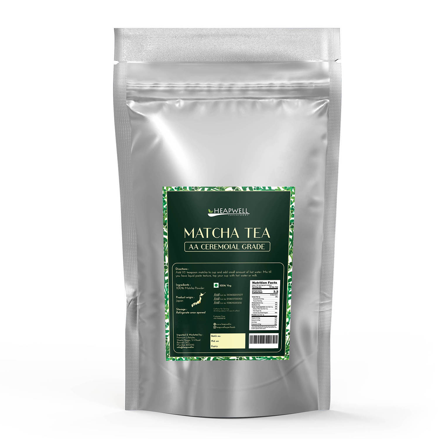 Heapwell Superfoods Organic Ceremonial Matcha