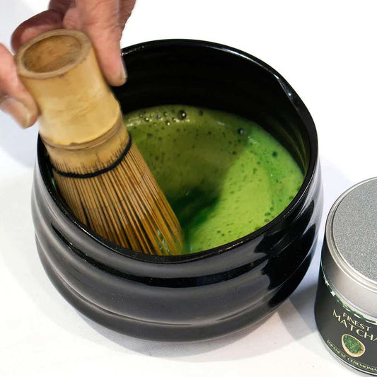 whisk in matcha bowl