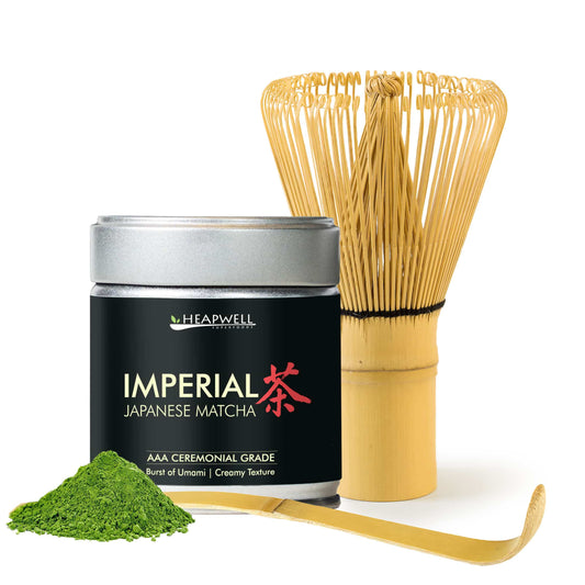Ceremonial Matcha Green Tea, 30g (Imperial AAA Grade) + Bamboo Whisk Combo