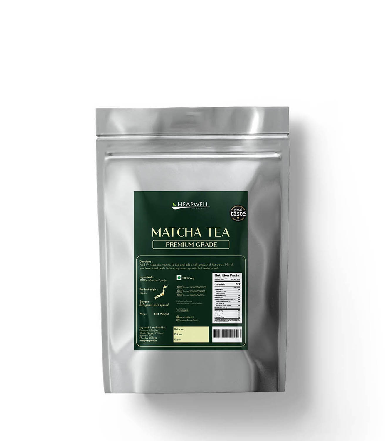 Japanese Matcha Green Tea (Premium Grade) BULK pack, 250g