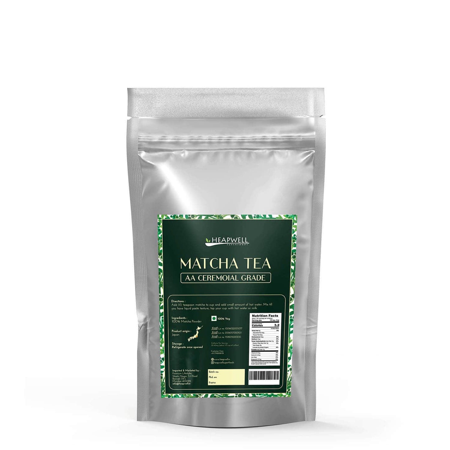 Matcha (AA Ceremonial grade) BULK pack, 250g