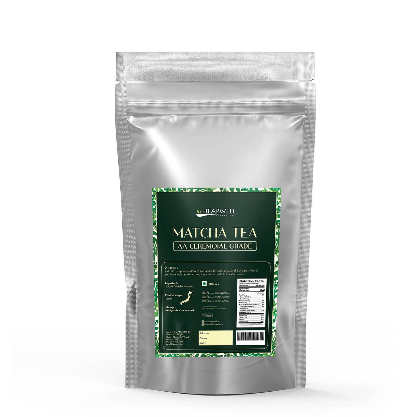 Matcha (AA Ceremonial grade) BULK pack, 500g