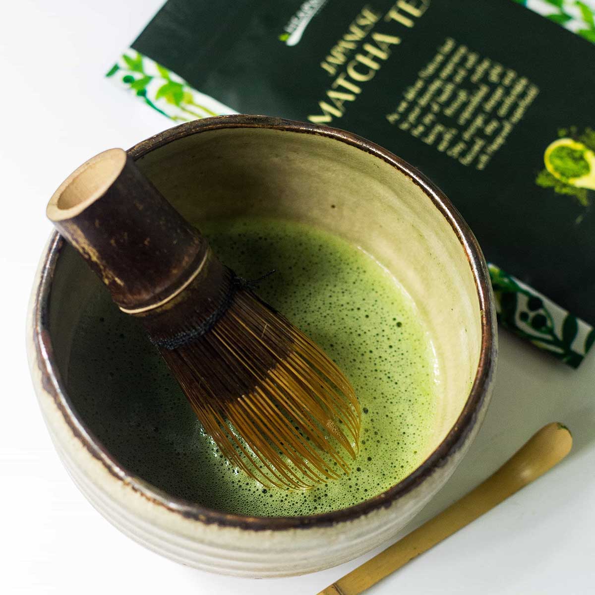 whisk in matcha