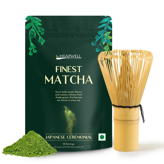 Ceremonial Matcha Green Tea, 30g + Bamboo Whisk